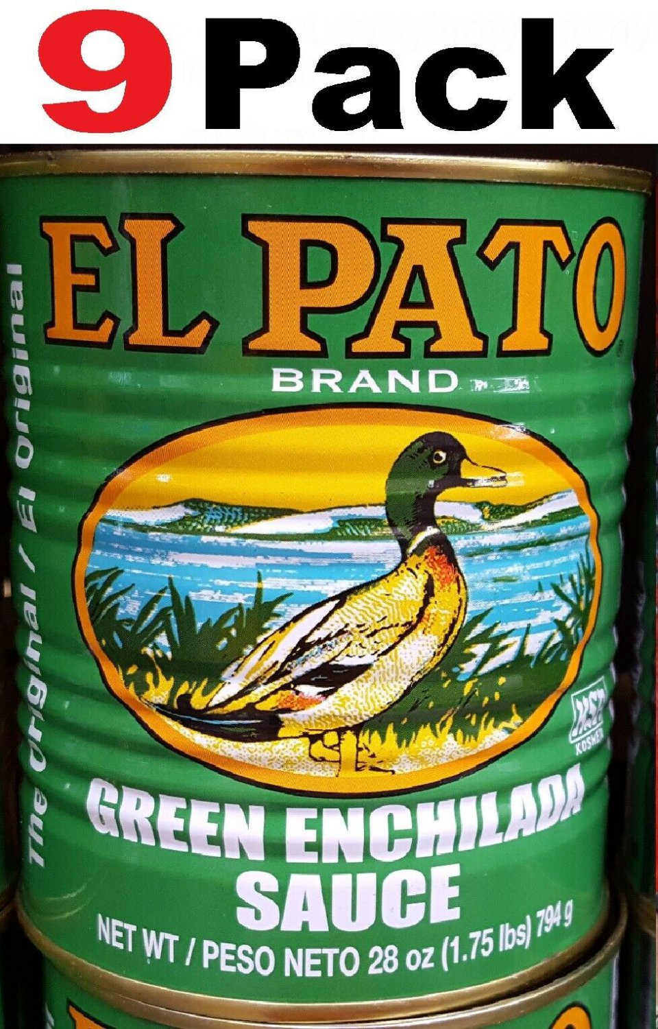 El Pato Brand Green Enchilada Sauce 28 Oz (9 Pack) Salsa Verde Para