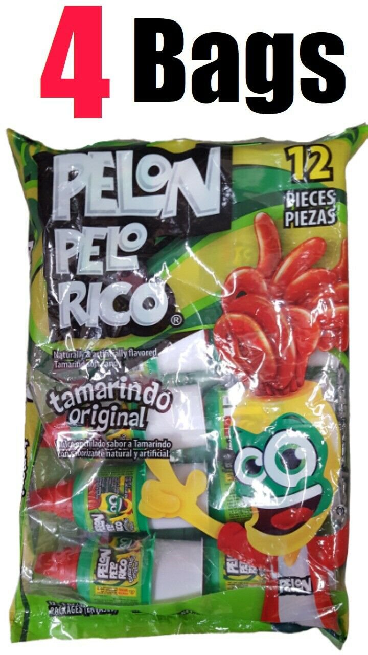 PELON PELO RICO TAMARINDO 12 Count, Tamarind Soft Pulp Mexican Candy ...