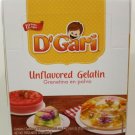 12 Boxes Case - D’gari Unflavored Gelatin Artisan Grenetina En Polvo Sin Sabor