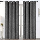 Black Floral Design Curtains 54" Width X 84" Length