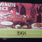 Minute Rice 1968 Recipe Calendar