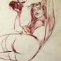 Lady of the night, and her "gift"- A. E. Ingram an Original Sketch using Drybrush with Oils