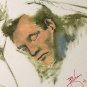 'Reading to Dream' Original Piece of Artwork (Oil Wash) Circa 1950 (Self Portrait) A.E. Ingram