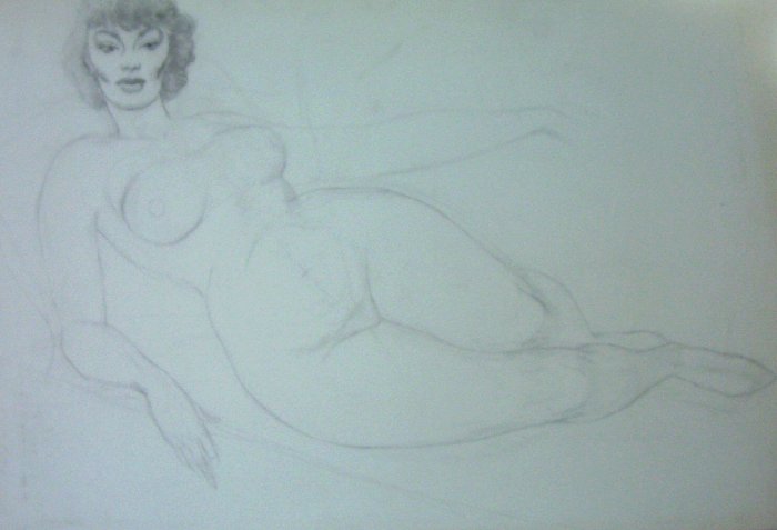 Alluring Nude Original Artwork A.E. (TED INGRAM) -