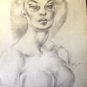 "Puckering Buxom Blonde" - A.E. (Ted) Ingram - Original Drawiing - 14 x 20 (1951)