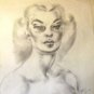 "Puckering Buxom Blonde" - A.E. (Ted) Ingram - Original Drawiing - 14 x 20 (1951)