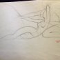 Simplicity  - Freeform nude study 1955 (Ted) A.E. Ingram pencil sketch - original