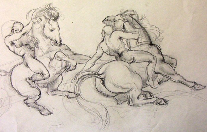 (Ted) A.E. Ingram original pencil sketch for National Museum of Canada- Mural circa 1947 -'48