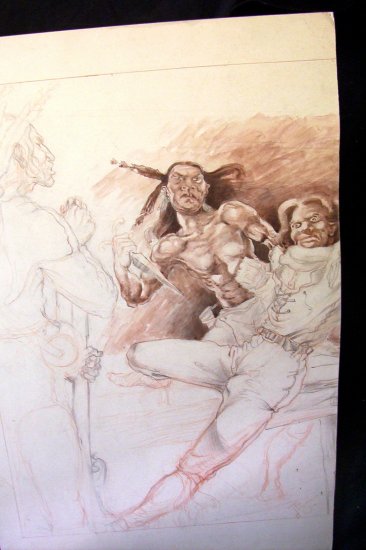 Extracting A Little Information - Pencil/ Wash (Ted) A.E. Ingram - circa 1950's