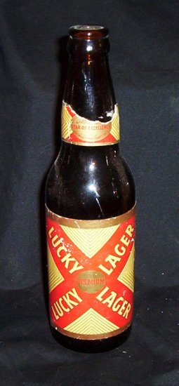 Vintage Lucky Lager Beer Bottle (12 ounce)