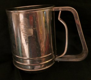 Silver Flour Sifter 4" x 5 1/4"