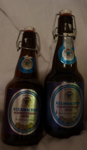 2 KULMBACHER SCHWEIZERHOFBRA&acirc;��U BEER BOTTLES