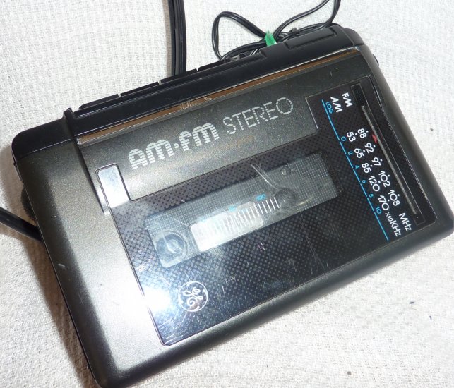 GE Cassette AM/FM Player with Headphones