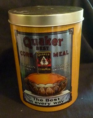 Quaker Best Corn Meal Tin Vintage Metal