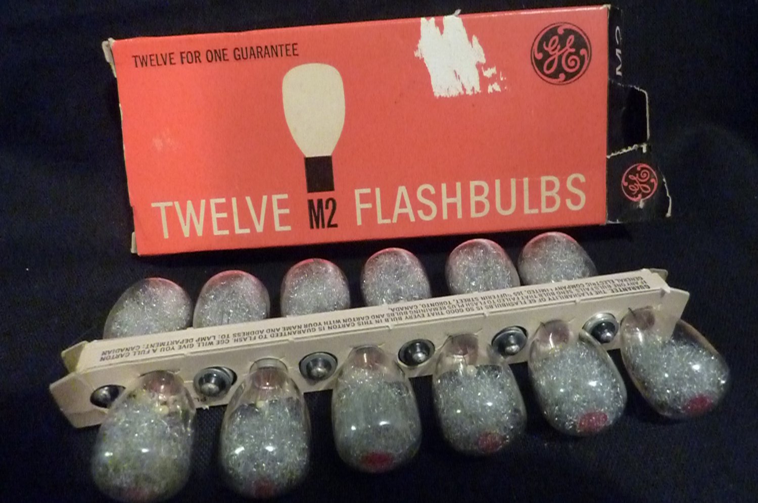 Vintage GE M2 Flashbulbs (Black and White) New in Box