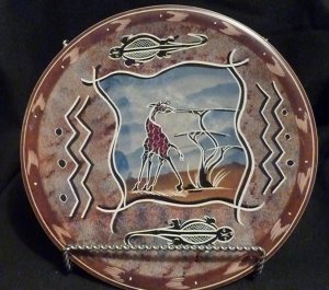 Kenyan (Tisi) hand painted Giraffe dish