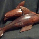 Ironwood Wood Carving 2 Dolphin's Southwestern Mexican Sonoran Sari Folk Art