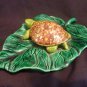 Hand Made for aquarium Ceramic Turtle on Lily Pad