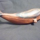 Acacia Wood hand carved wooden whale 7"
