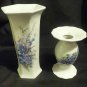Beautiful Seltmann Weiden Vase & Matching Candle Holder Blue Made in Bavaria