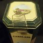 Collectible Carolans Finest Irish Cream Liqueur Empty Tin Container Hinged Green