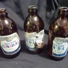 3 - Molson's Canadian Lager Bottles (Stubbies)
