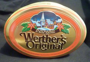 Werther's Original Canister Christmas Scene with Santa ((Empty)