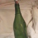 1-Quart antique green bottle w/cork figurine