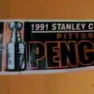 Pittsburgh Penguins 1991 Bumper Sticker, Pennant and Vinyl Stick ons