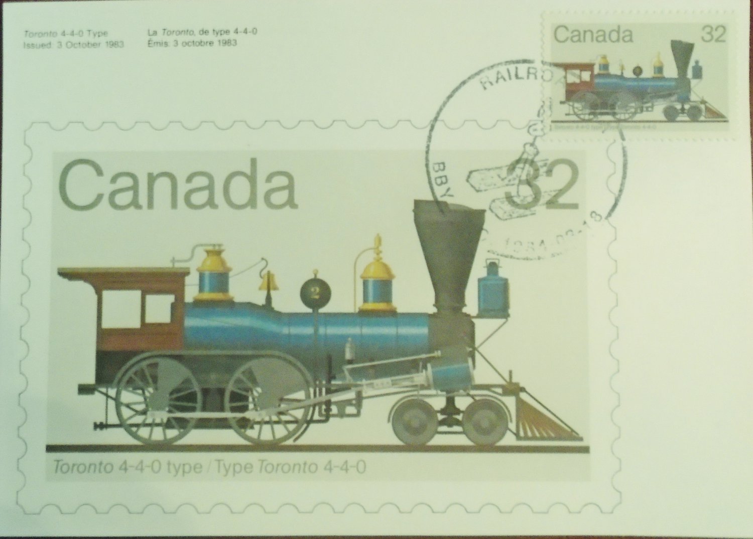Canada 1984 Railroadiana First Day Cover Post Card Limited Edition #94 of 300