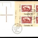 CANADA FDC 1982 INTL YOUTH EXHIBITION 35c PLATE BLOCK Mountie