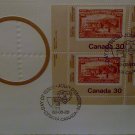 CANADA FDC 1982 INTL YOUTH EXHIBITION 30c PLATE BLOCK TERCENTENARY