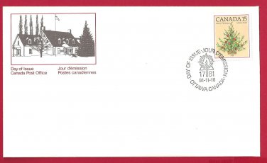 1981 Canada 15c OFDC # 900 1781 Christmas Tree