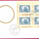 Canada 60c OFDC # 913 URpb BLUENOSE corner block