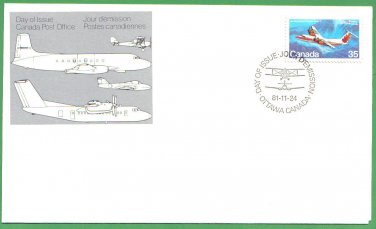 CANADA FDC 1981 ARMY AIRPLANE DE HAVILLAND  DHC-7 DASH 7