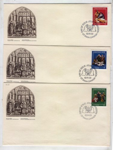 FDC AL91 Canada 1982 Christmas Set 3 pcs
