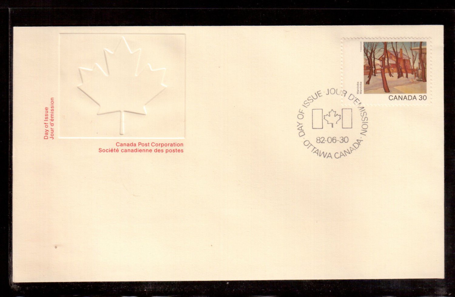 1982 Canada 30c OFDC # 966 MANITOBA