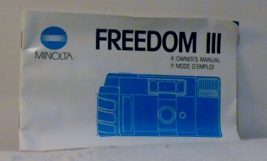 Minolta Freedom III Owners Manual