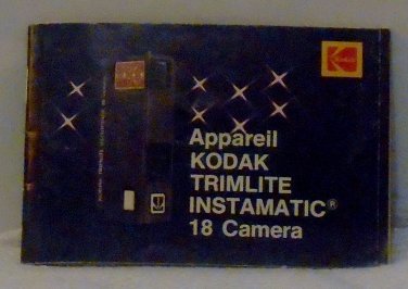 Kodak Trimlite Instamatic 18 Manual English French