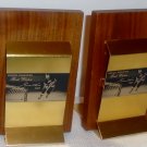 Gordie Howe Bookends (Wood & Brass)