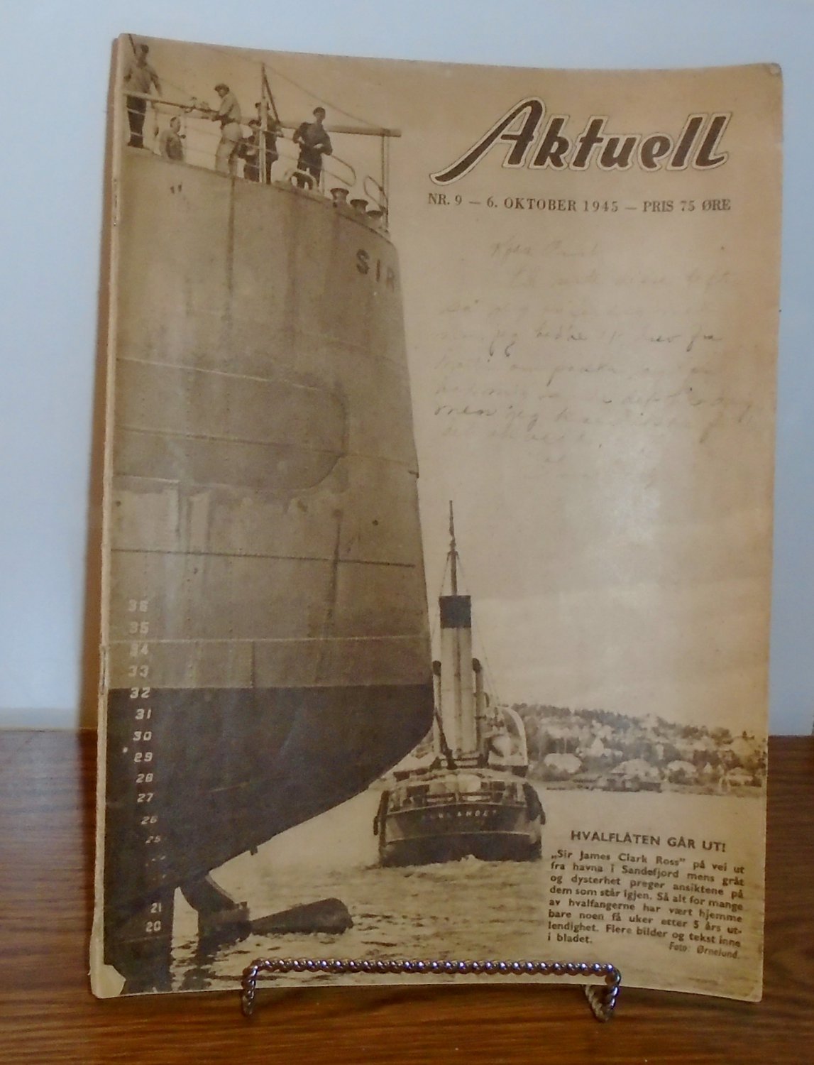 Norwegian Aktuell Nr. 9 -6 October. 1945 PRIS 75 ORE
