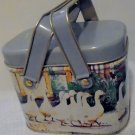 Miniature metal picnic basket circa 1950's