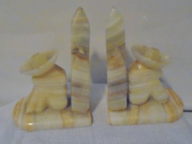 Vintage Onyx Marble Mexican Bookends (2)