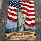 Vintage National Heirloom Wall Rug Statue of Liberty 36 X 56