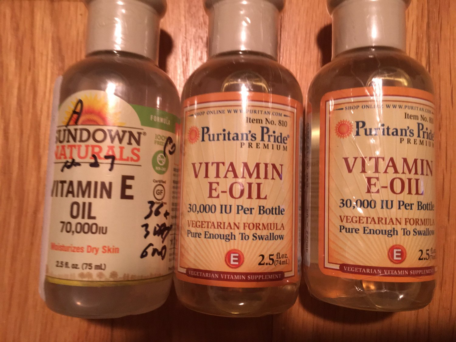 Sundown and Puritan's Vitium E