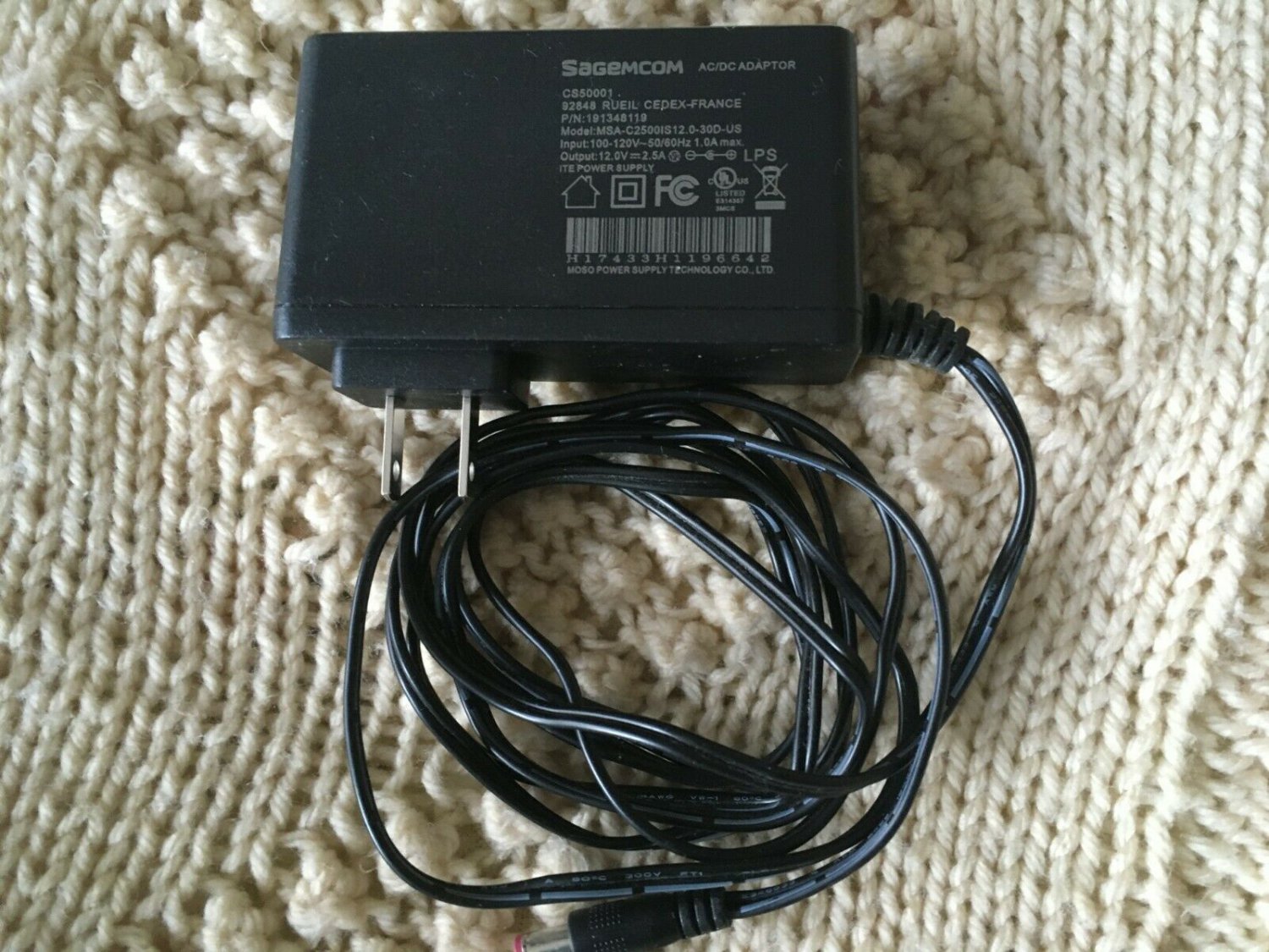 Sagemcom Power Converter AC to DC 110V to 12V