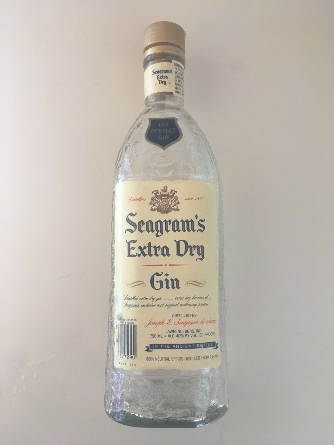 Vintage Seagram's Extra Dry Gin Bottle "In the Ancient Bottle"