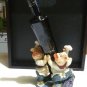 Large Wine Bottle Holding Pig Chef Statue