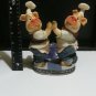 Large Wine Bottle Holding Pig Chef Statue