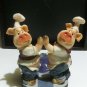 Large Wine Bottle Holding Pig Chef Statue